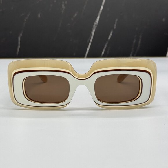NEW LOEWE LW40139U 25E WOMEN SUNGLASSES WHITE/BROWN SQUARE LOEWE EYEWEAR main image 10